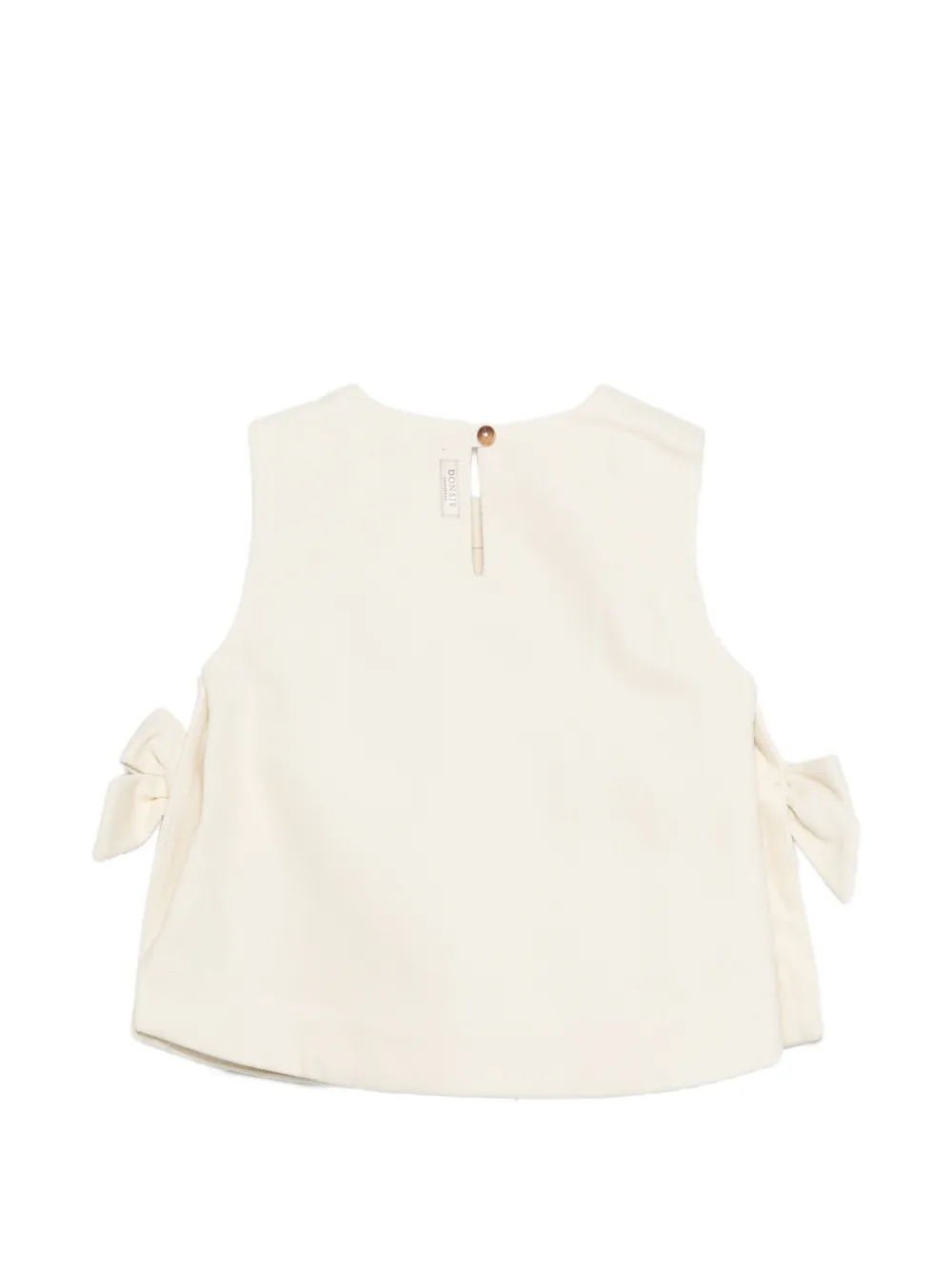 Donsje Veri mouwloos shirt met strik Beige