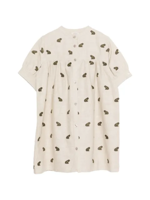 Donsje frog-print sleeved dress