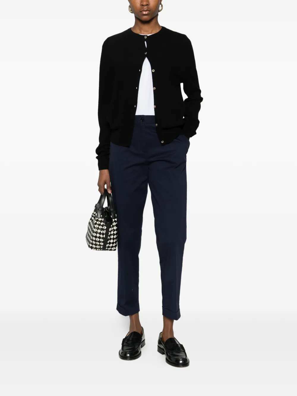 ASPESI Broek met cuffs Blauw
