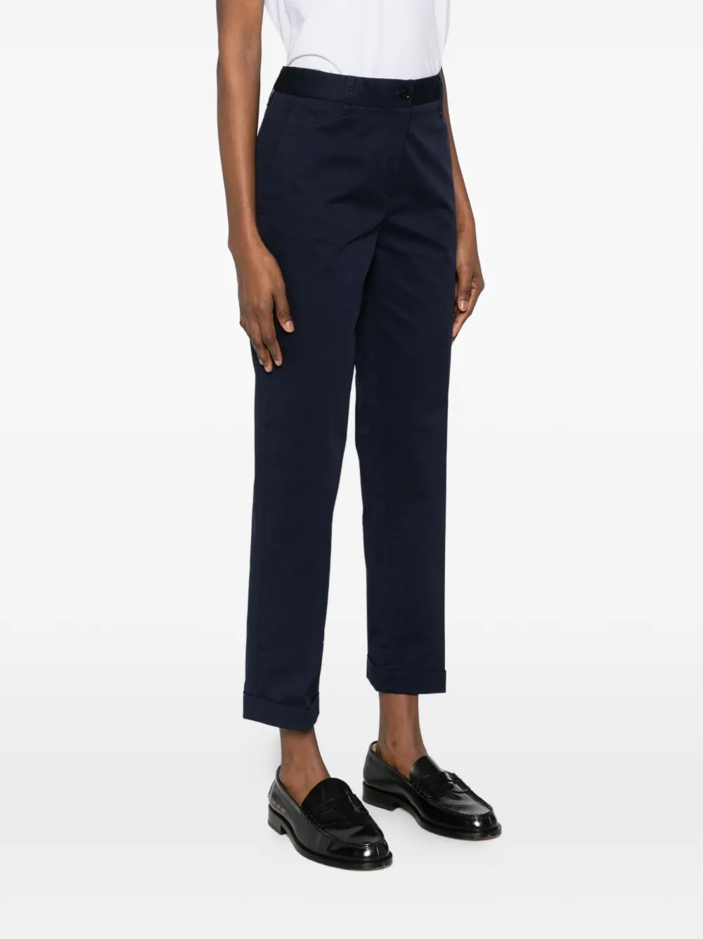ASPESI Broek met cuffs Blauw