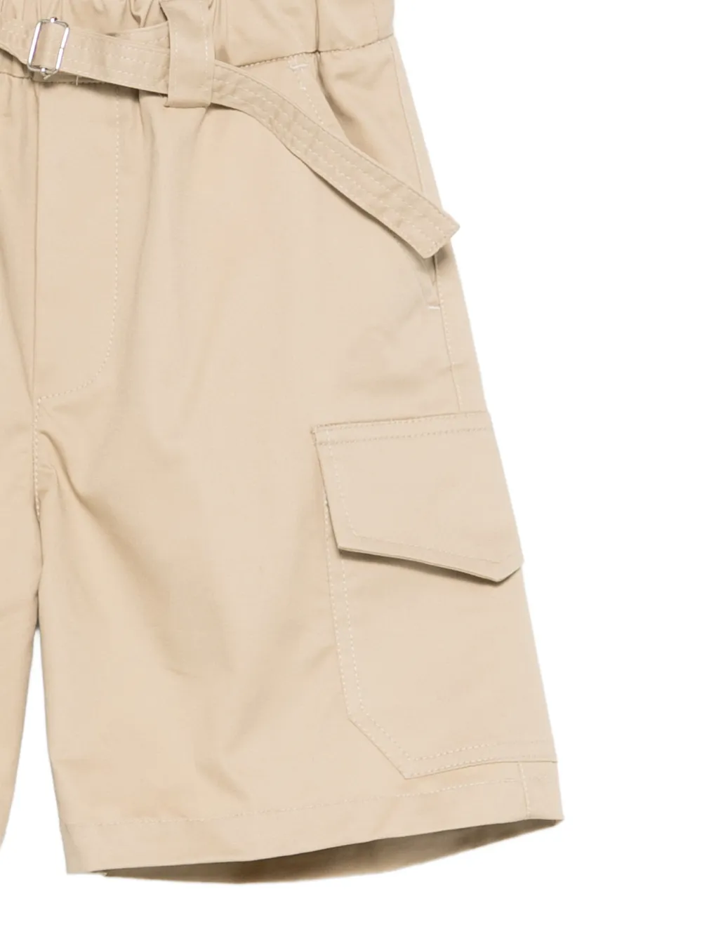  Paolo Pecora Kids Belt Pocket Shorts - Neutrals 
