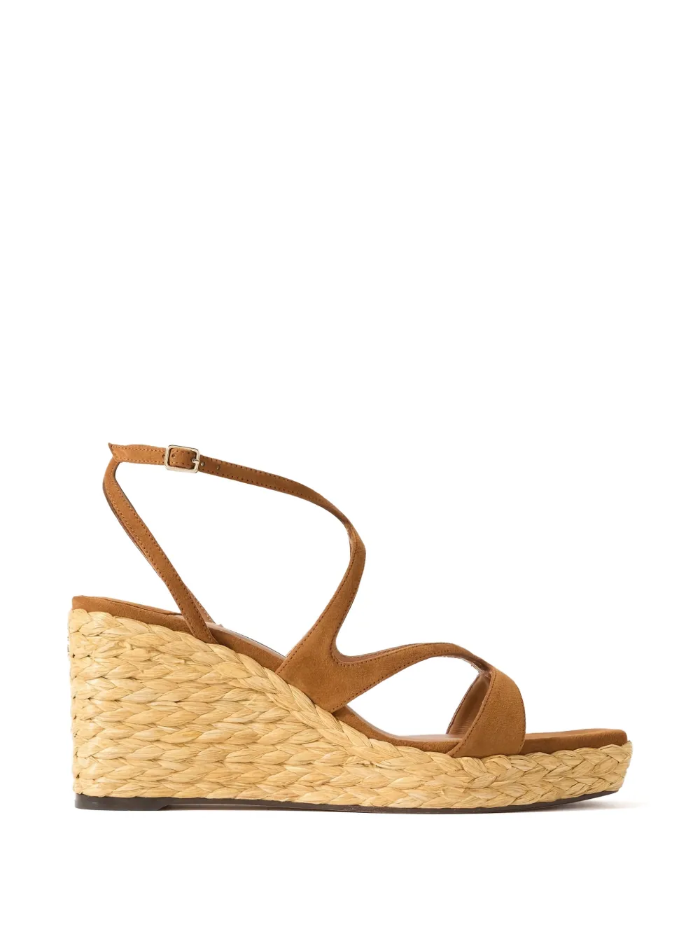 Jimmy Choo Ayla leren espadrilles met sleehak Bruin