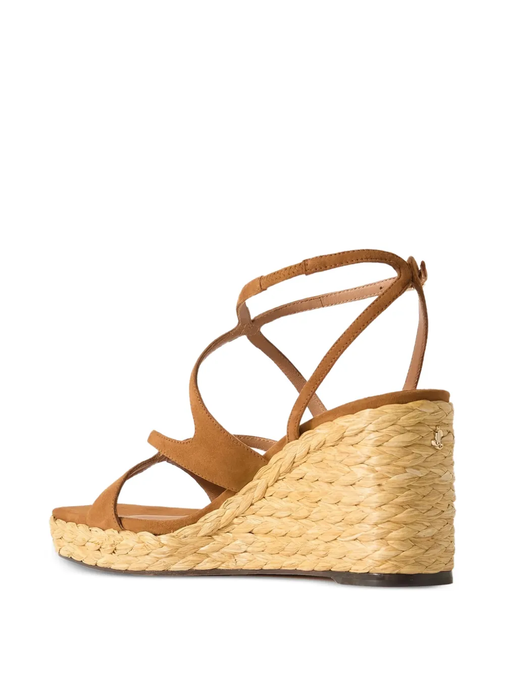 Jimmy Choo Ayla leren espadrilles met sleehak Bruin