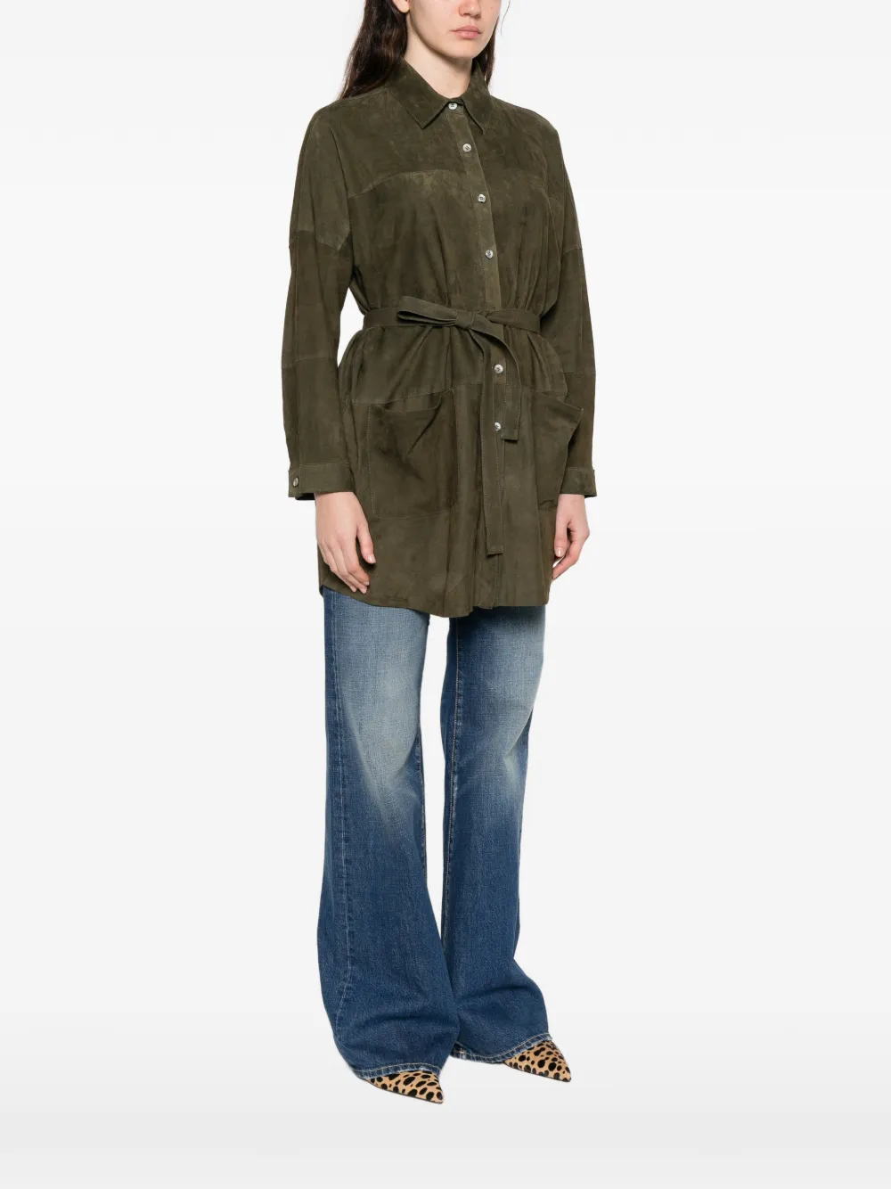  Giorgio Brato Patch-pockets Long Shirt - Green 