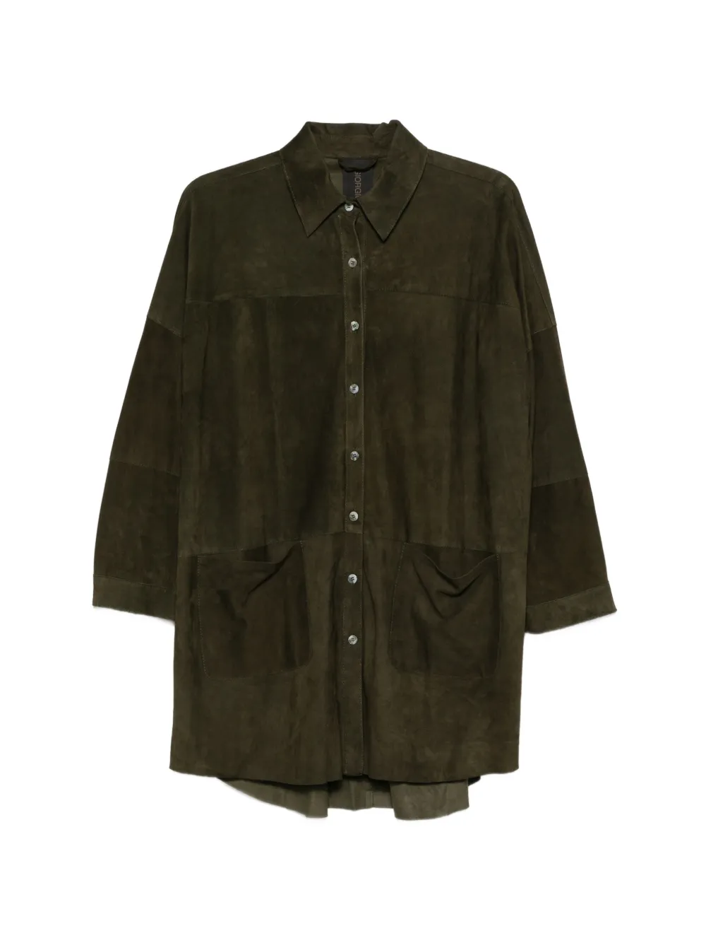 Giorgio Brato patch-pockets long shirt - Verde