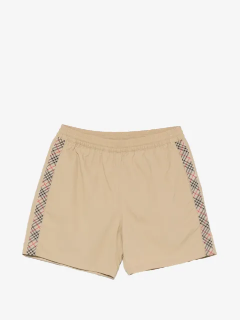 Burberry check-stripe swim shorts