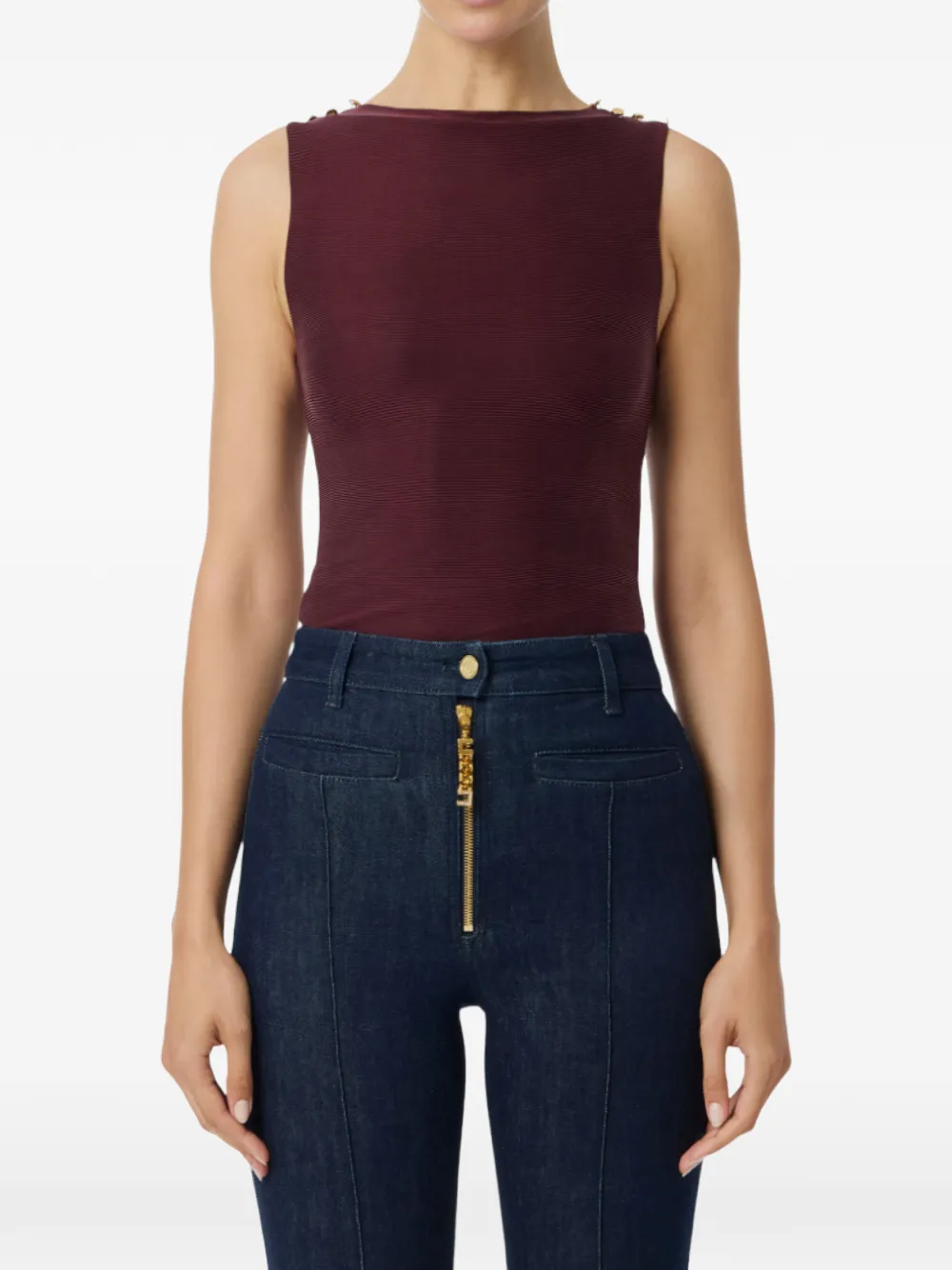  Elisabetta Franchi Button-detail Top - Brown 