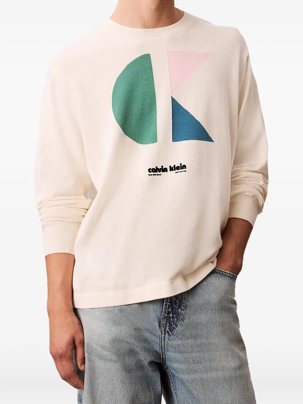 Calvin Klein graphic sweatshirt - Nude