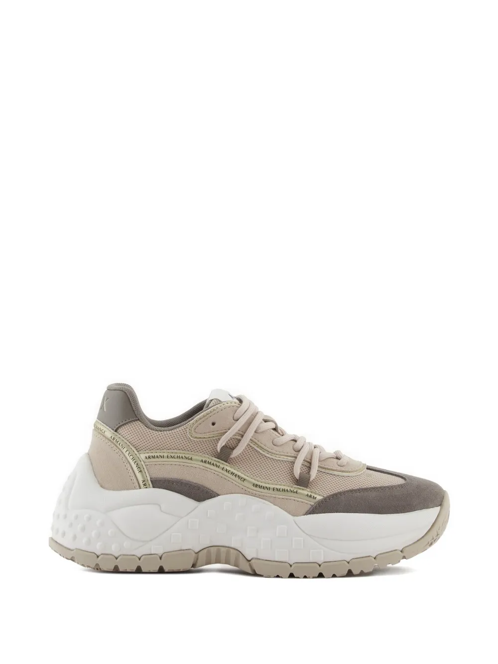 Armani Exchange Sneakers met logo Beige