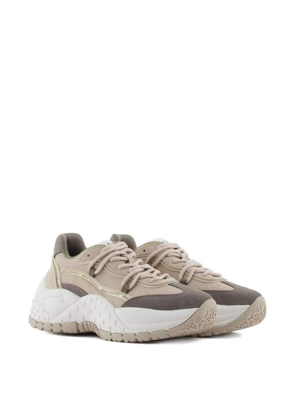 Armani Exchange Sneakers met logo Beige