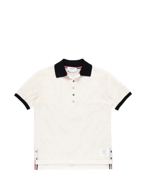 Thom Browne short-sleeve ribbed-cuff polo shirt