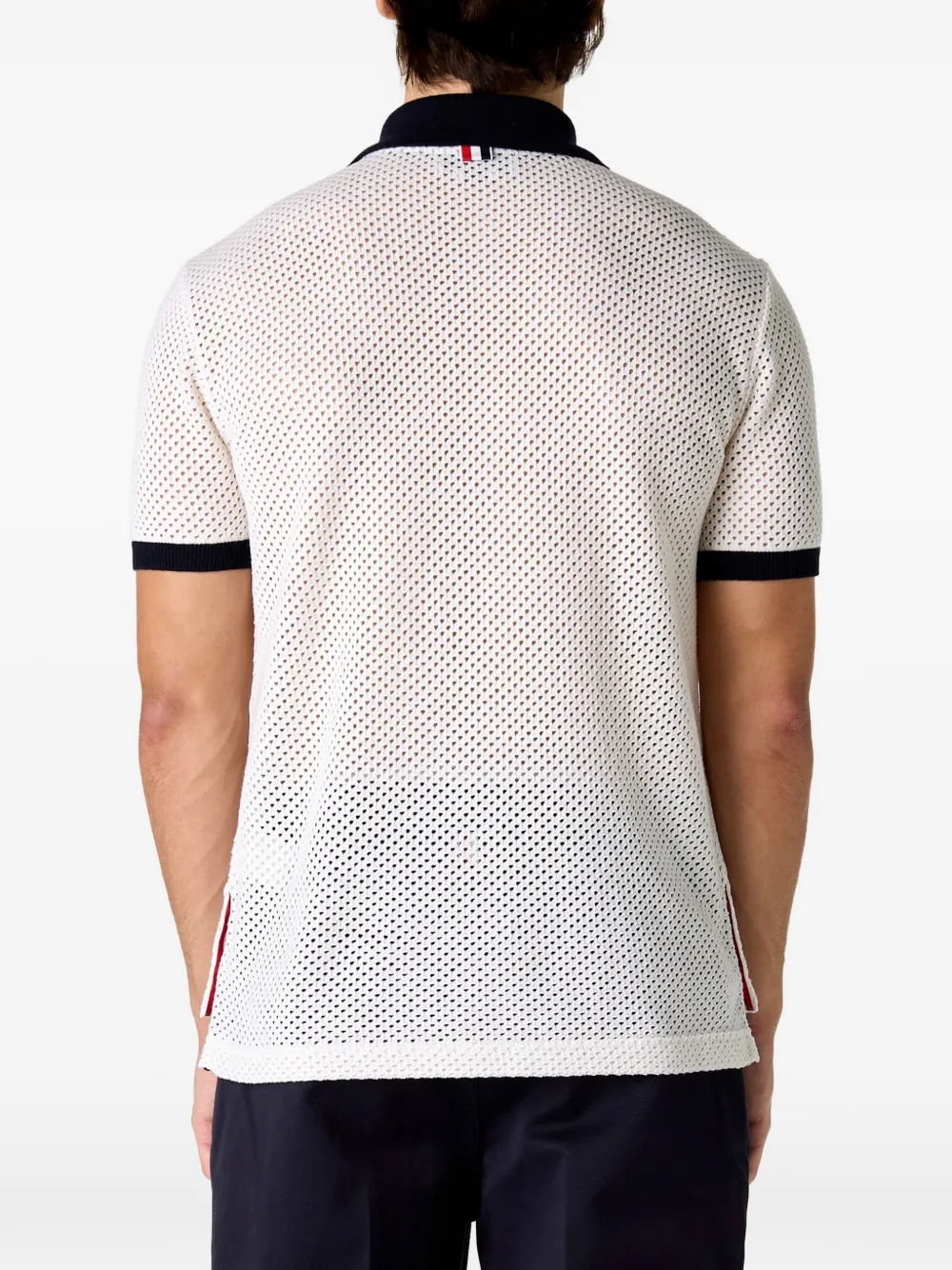 Thom Browne Kasjmier poloshirt met mesh Beige