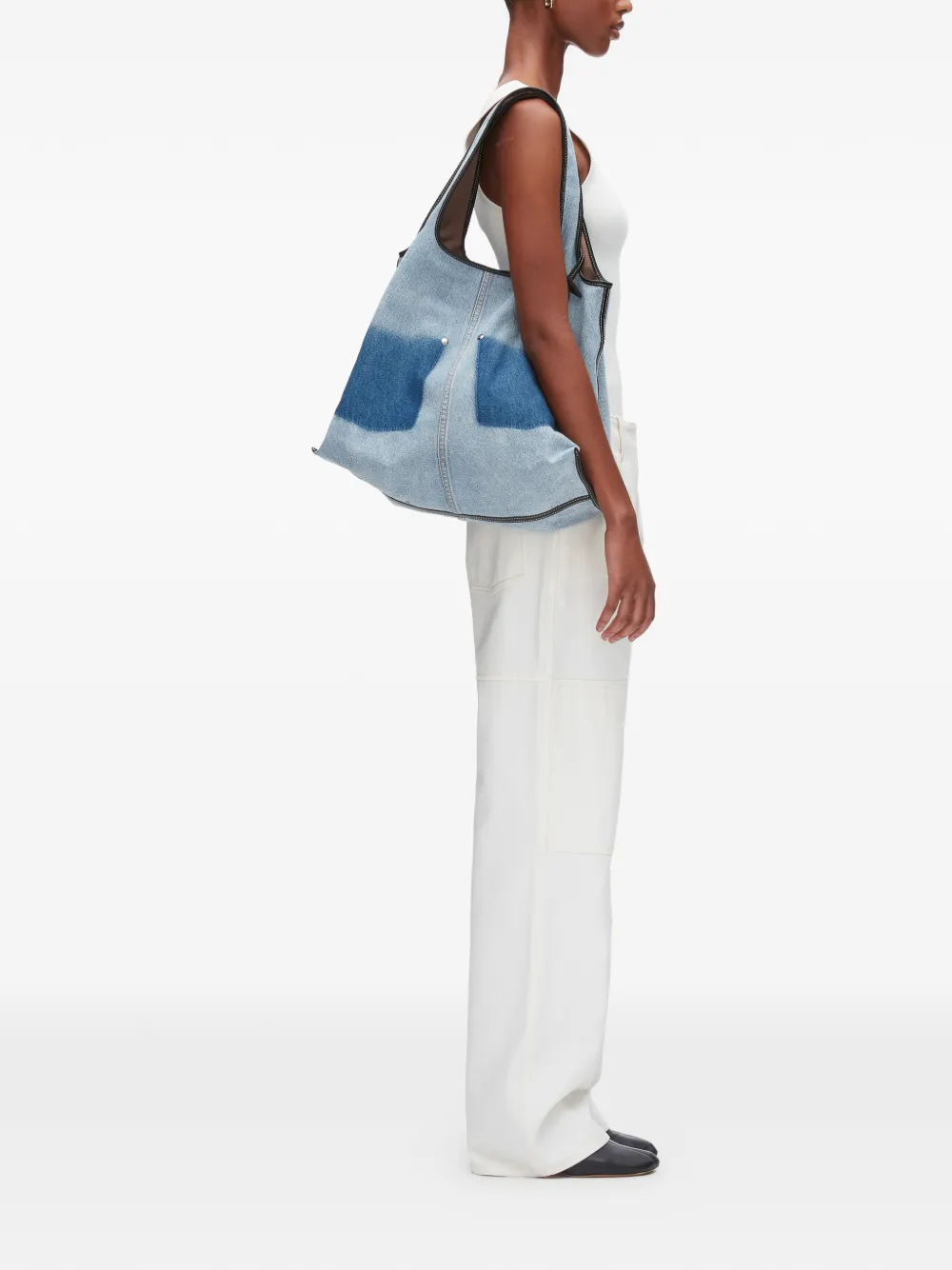 3.1 Phillip Lim Shopper met vlakken en zak Blauw