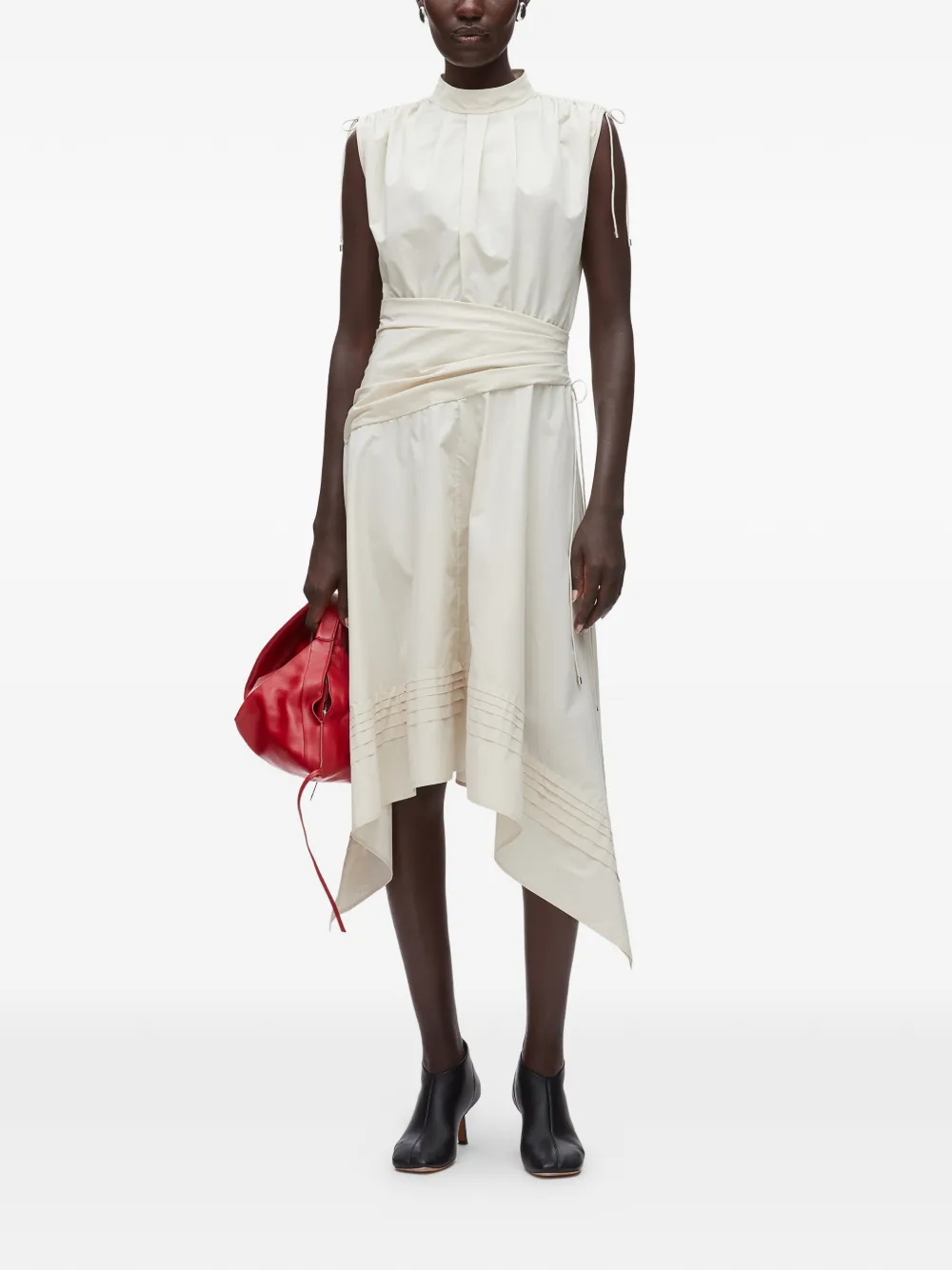  3.1 Phillip Lim Asymmetric-hem Midi Dress - Neutrals 