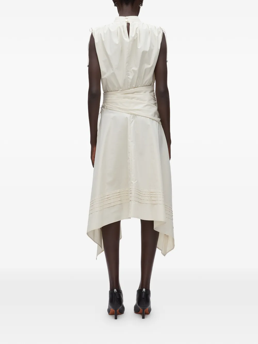 3.1 Phillip Lim Midi-jurk met asymmetrische afwerking Beige