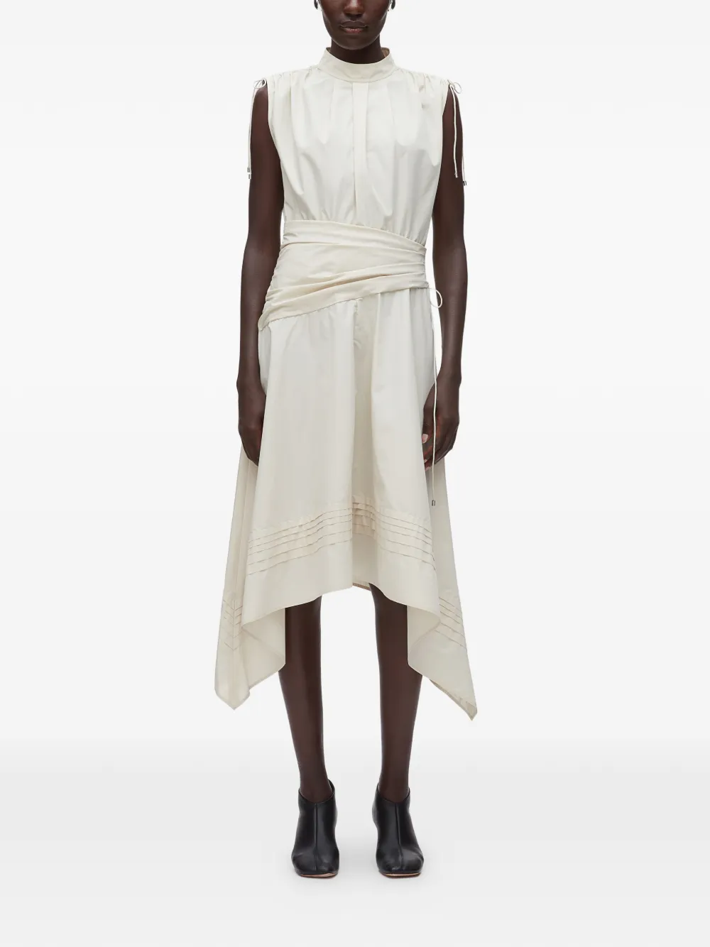  3.1 Phillip Lim Asymmetric-hem Midi Dress - Neutrals 