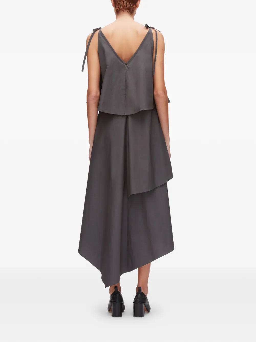 3.1 Phillip Lim Gelaagde jurk met bloemapplicatie Grijs