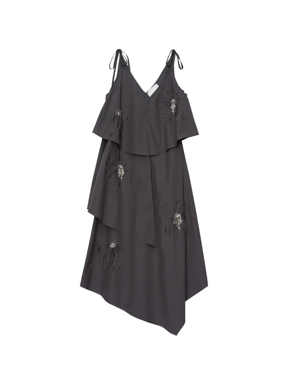 3.1 Phillip Lim flower appliqué layered dress - Grigio