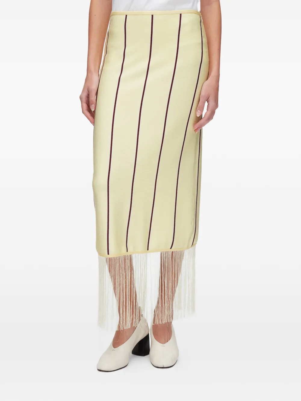 3.1 Phillip Lim ストライプ フリンジ スカート | イエロー | FARFETCH JP