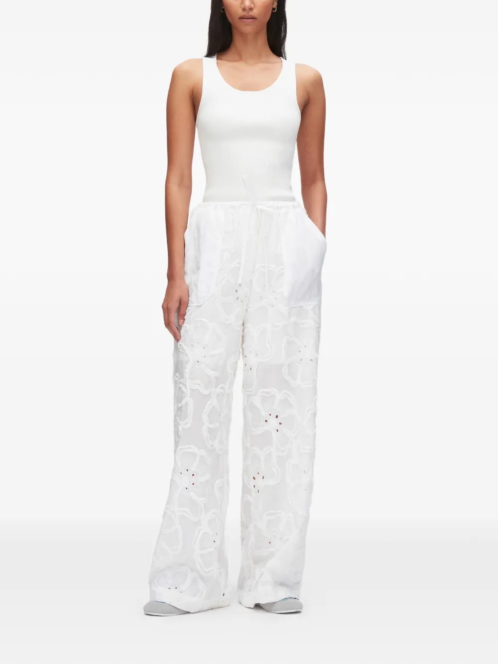 3.1 Phillip Lim Broek met bloemen Wit
