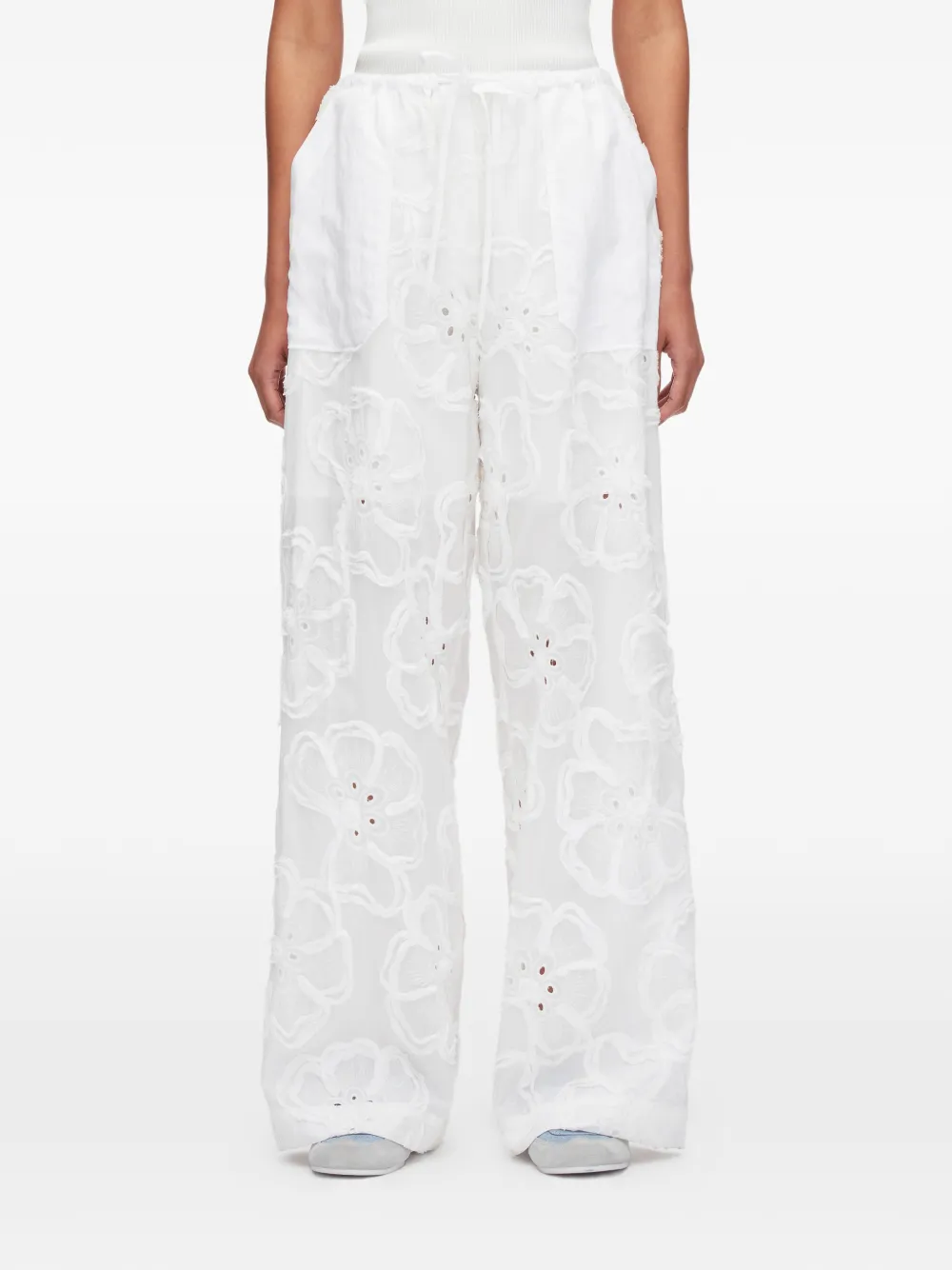 3.1 Phillip Lim Broek met bloemen Wit