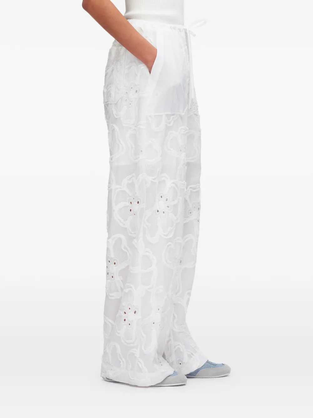 3.1 Phillip Lim Broek met bloemen Wit