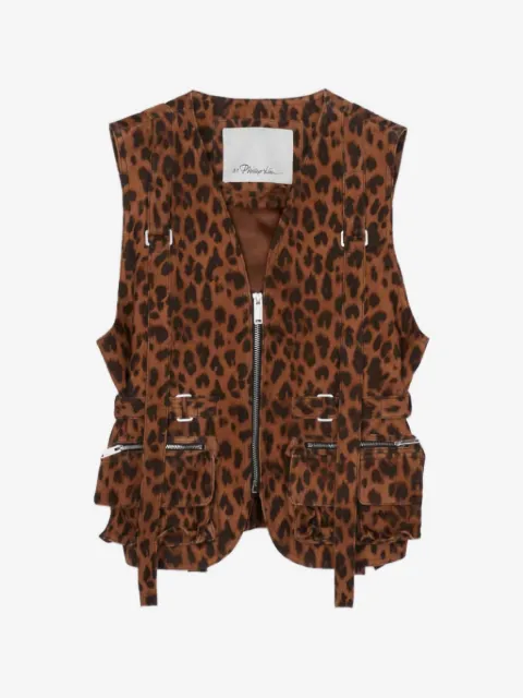 3.1 Phillip Lim leopard-print zip-up  vest