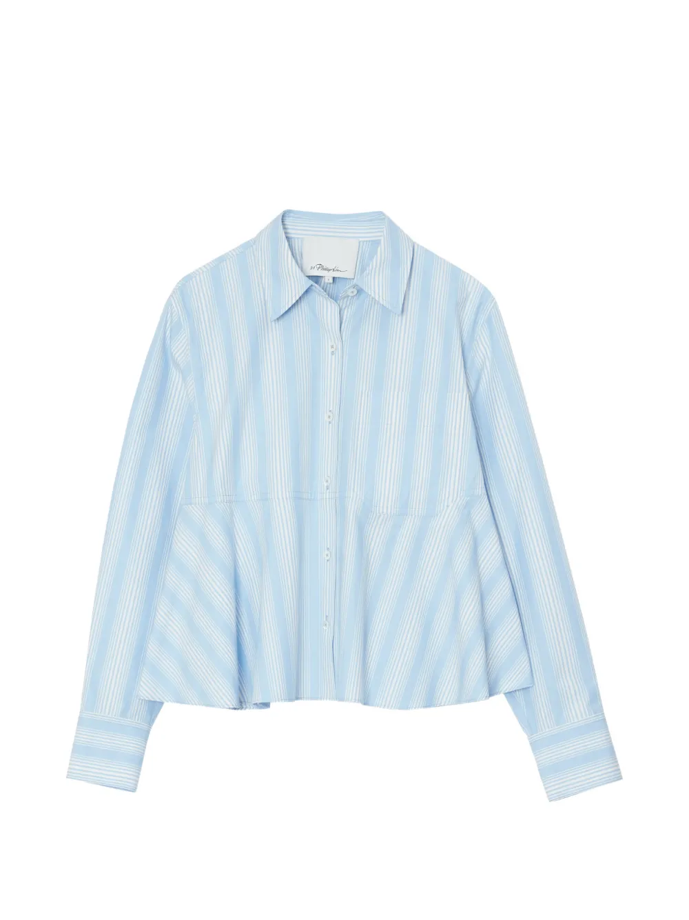 3.1 Phillip Lim flounce striped peplum shirt - Blu