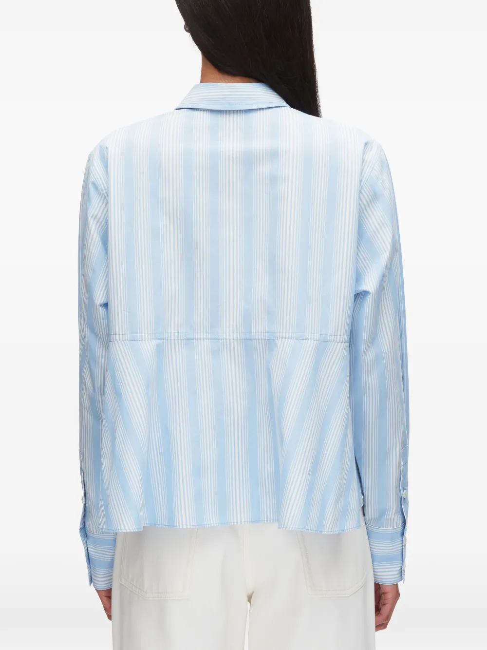 Flounce Striped Peplum Shirt
