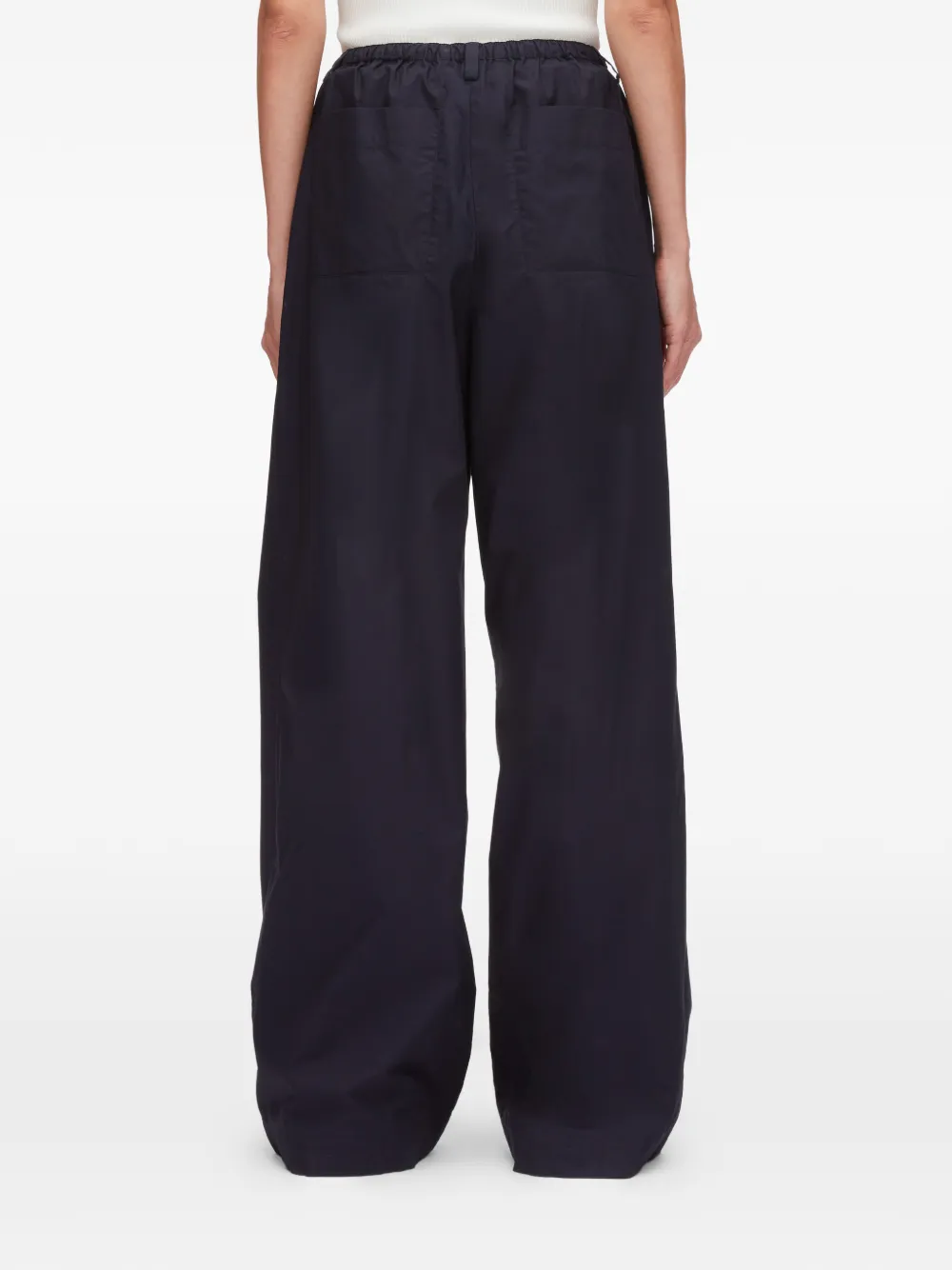 3.1 Phillip Lim Broek met wijde pijpen en trekkoord Blauw