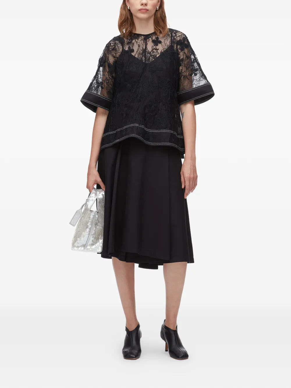 3.1 Phillip Lim Top met kant Zwart