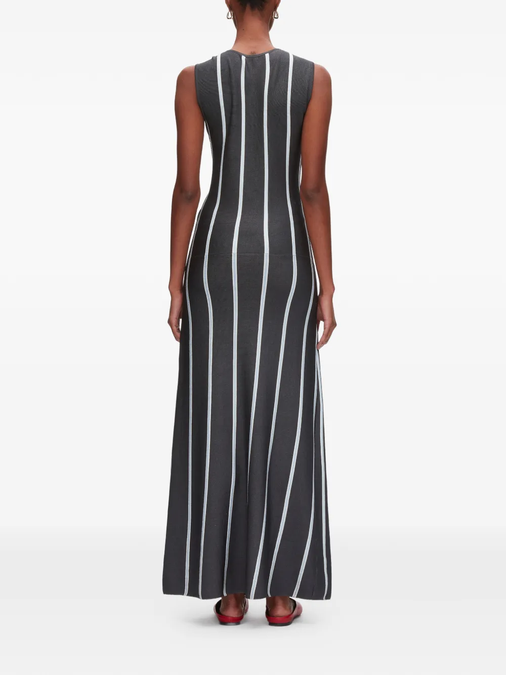 3.1 Phillip Lim Gestreepte midi-jurk met kwastje Grijs