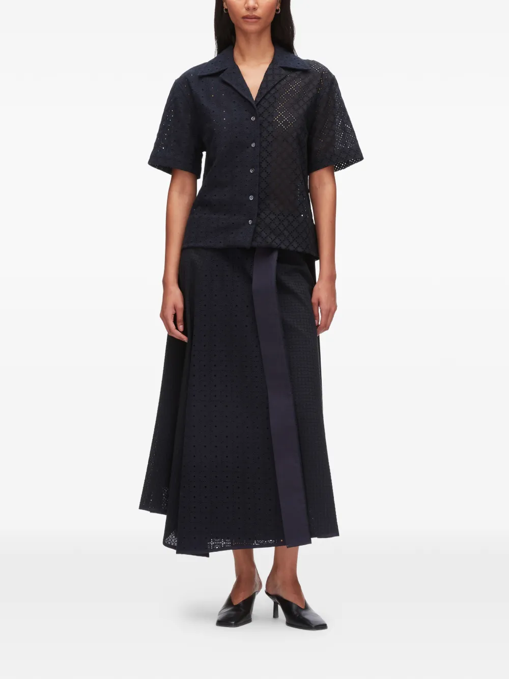  3.1 Phillip Lim Openwork Short-sleeved Shirt - Blue 