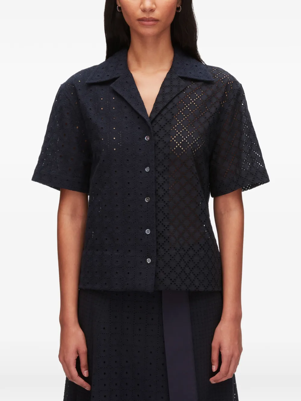  3.1 Phillip Lim Openwork Short-sleeved Shirt - Blue 