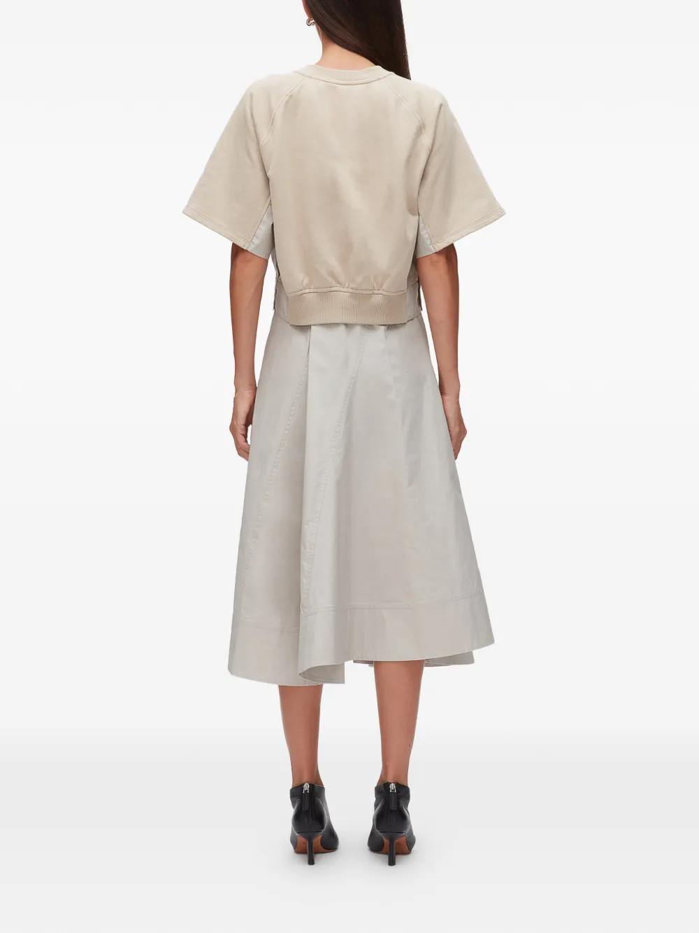 3.1 Phillip Lim Midi-jurk met korte mouwen Beige