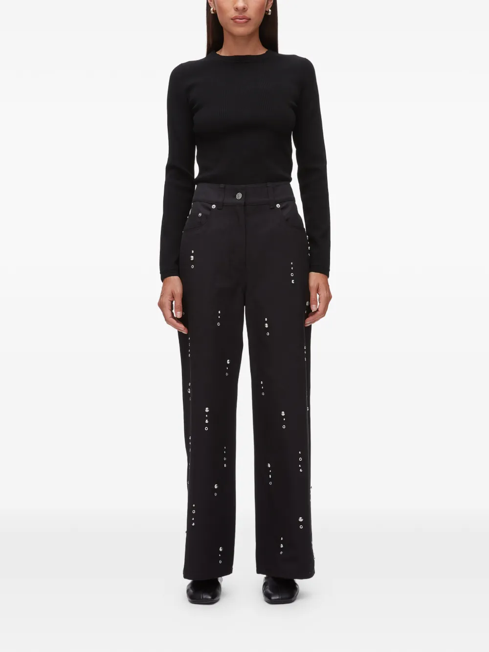 3.1 Phillip Lim Jeans met ringlets Zwart