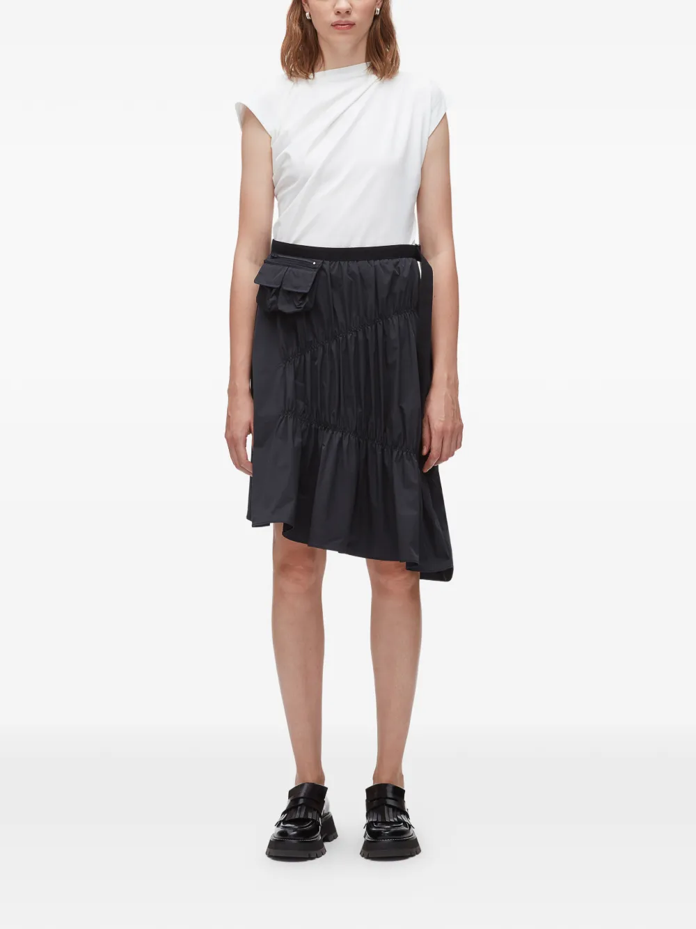 3.1 Phillip Lim Asymmetrische rok met ruches Blauw