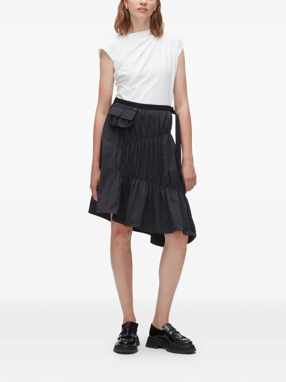 3.1 Phillip Lim Asymmetrische rok met ruches Blauw