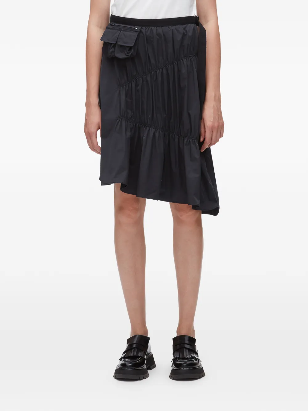 3.1 Phillip Lim Asymmetrische rok met ruches Blauw