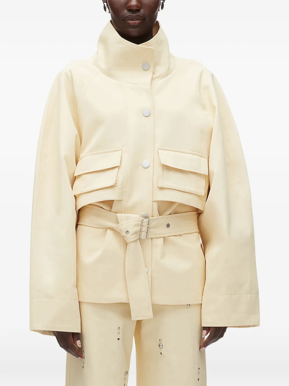 3.1 Phillip Lim Jack met ceintuur en zakken Beige