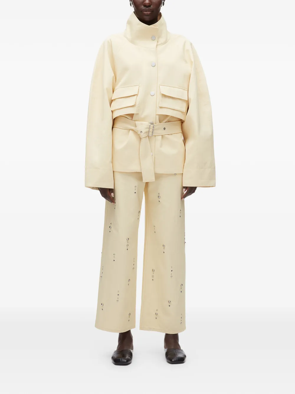  3.1 Phillip Lim Belted Front-pockets Jacket - Neutrals 