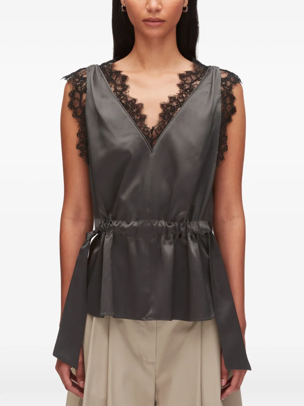 3.1 Phillip Lim Top met v-hals Grijs