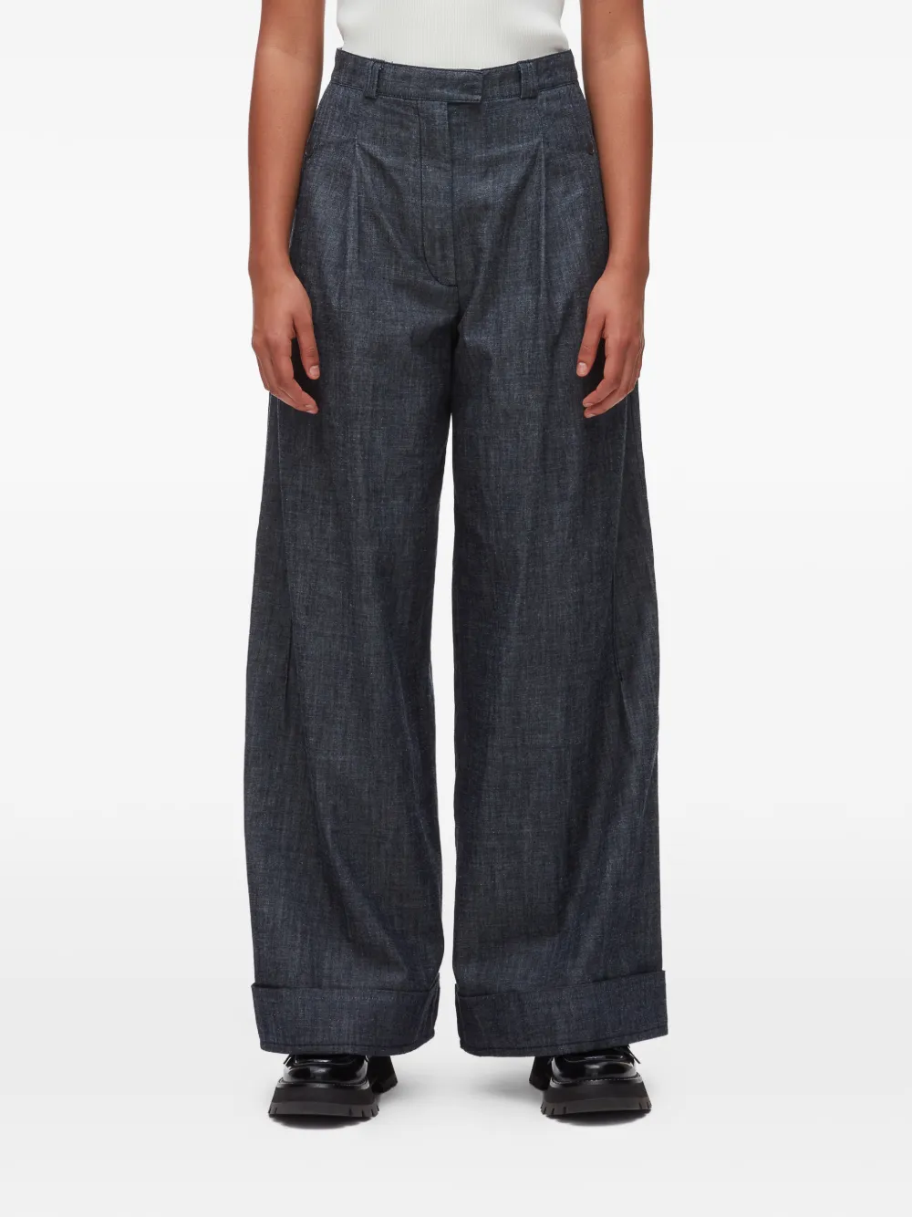 3.1 Phillip Lim double-pleat wide-leg trousers - Blu