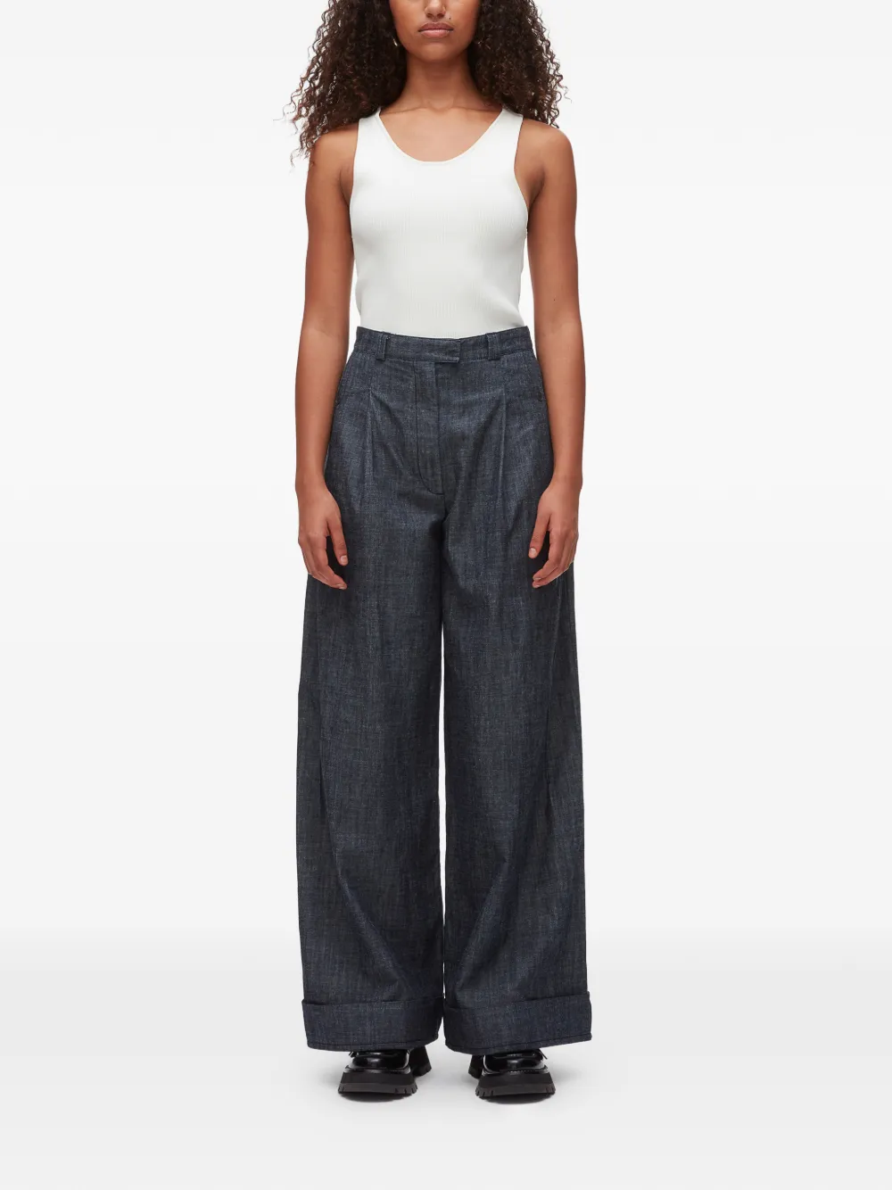  3.1 Phillip Lim Double-pleat Wide-leg Trousers - Blue 
