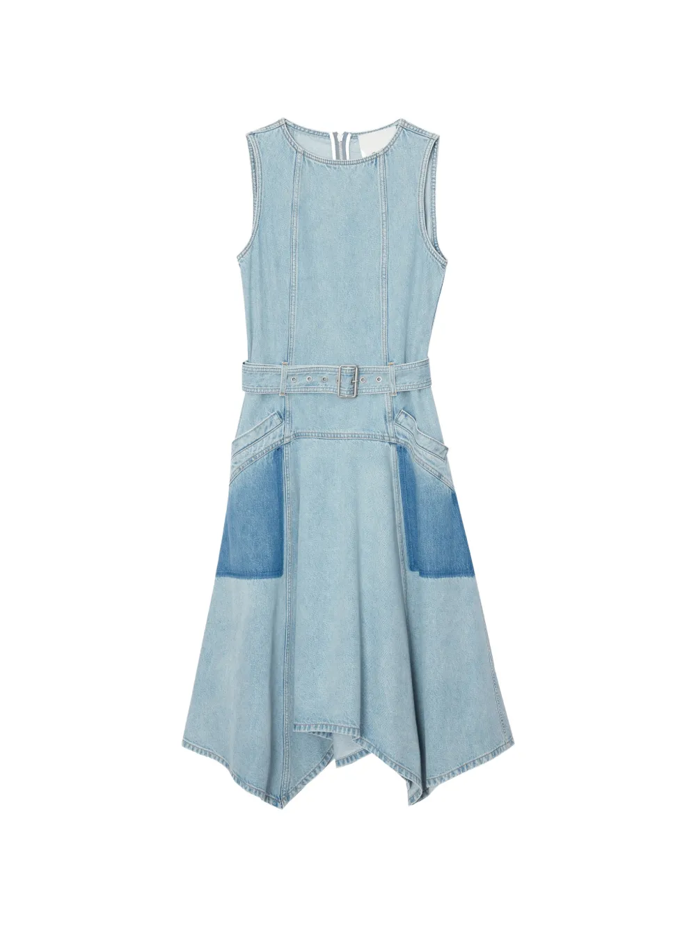 3.1 Phillip Lim patchwork belted cotton midi dress - Blu