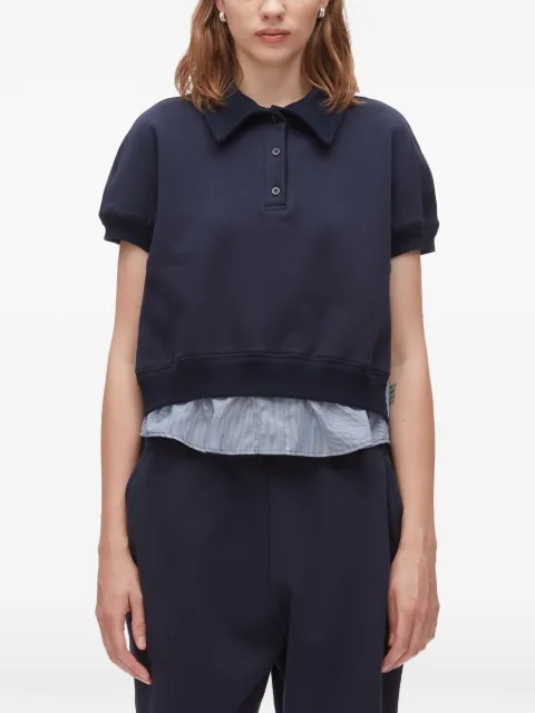 3.1 Phillip Lim playera tipo polo con paneles y motivo de rayas