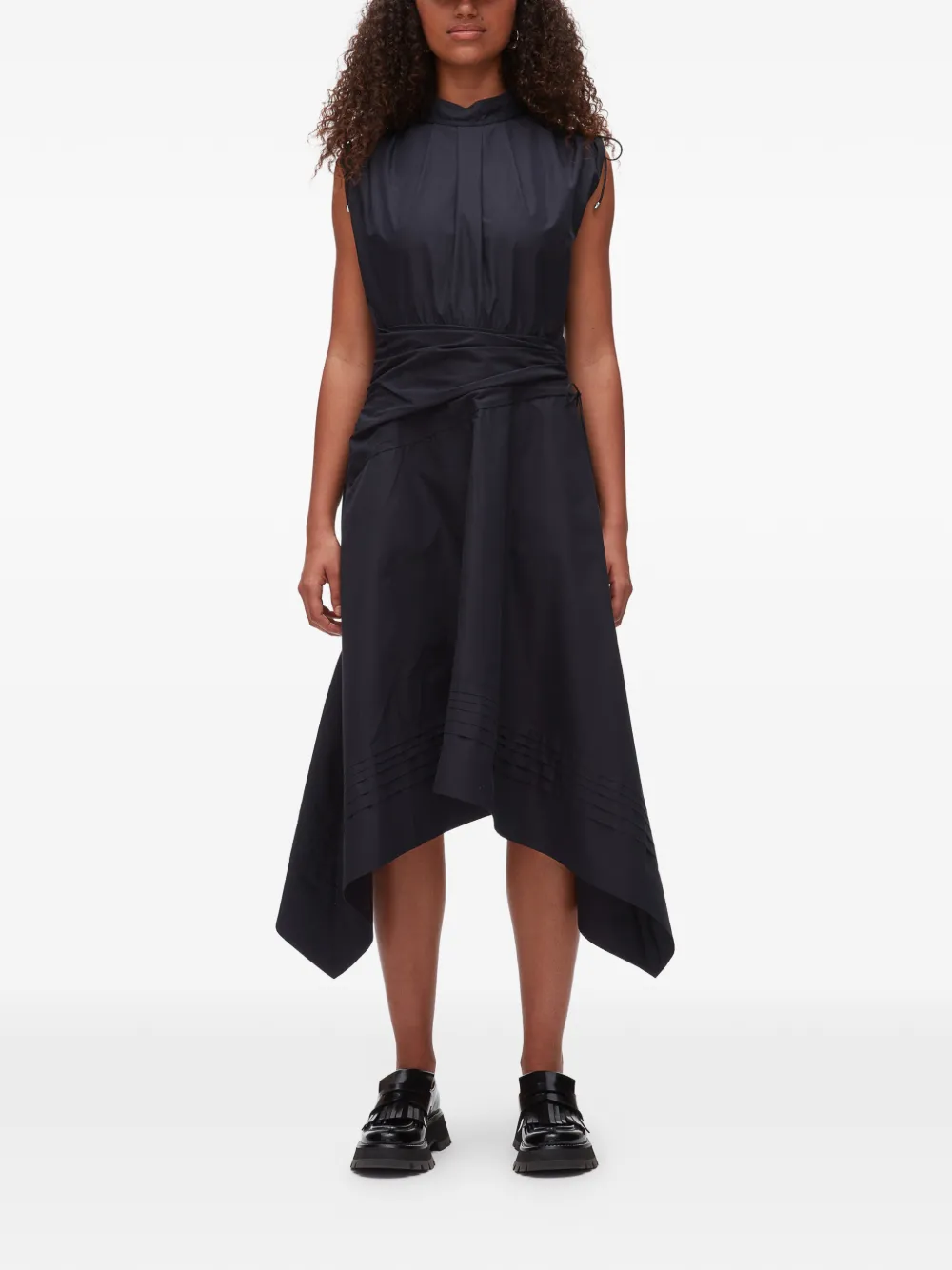 3.1 Phillip Lim Asymmetrische jurk met gestrikte taille Blauw
