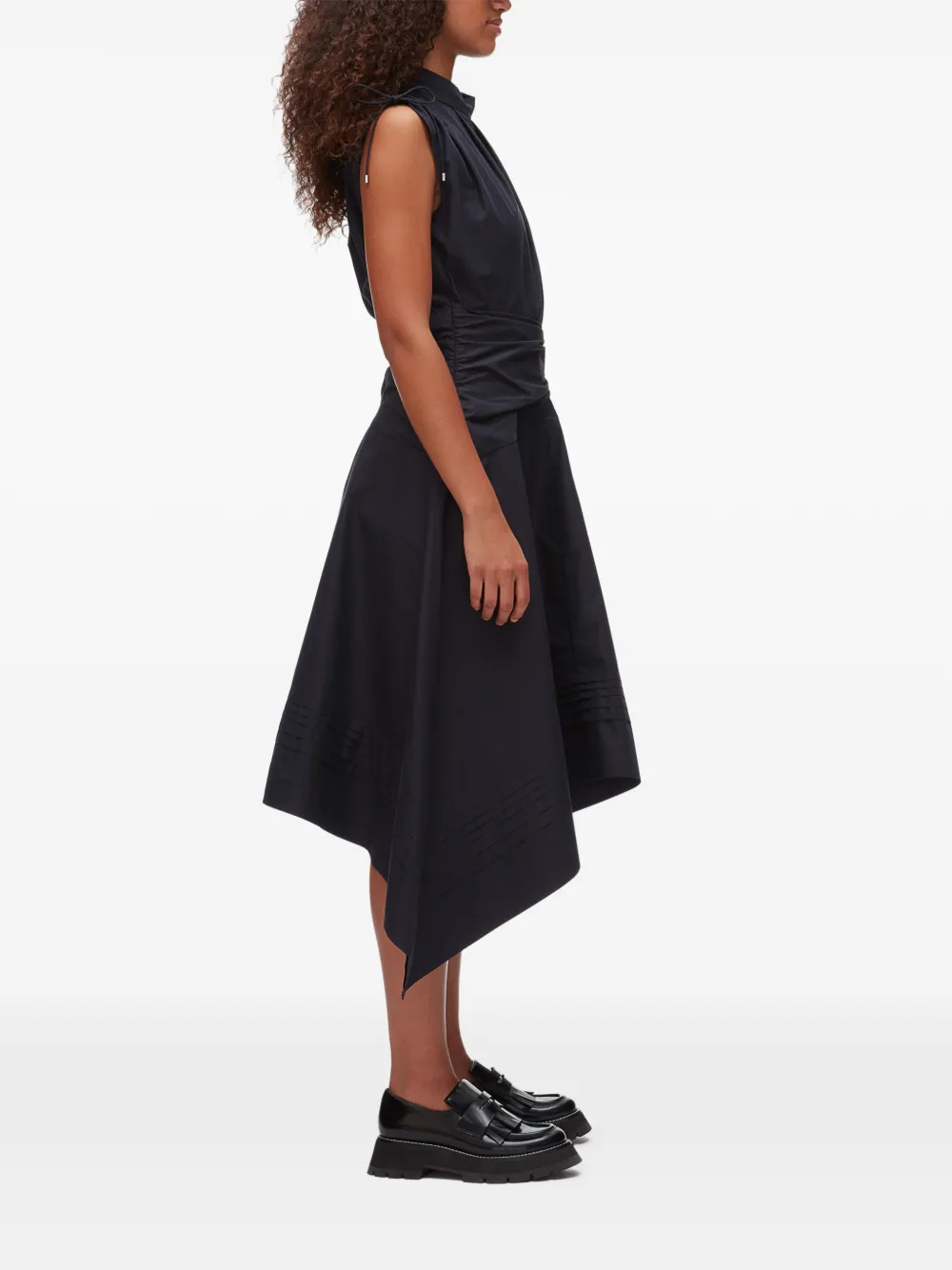 3.1 Phillip Lim Asymmetrische jurk met gestrikte taille Blauw
