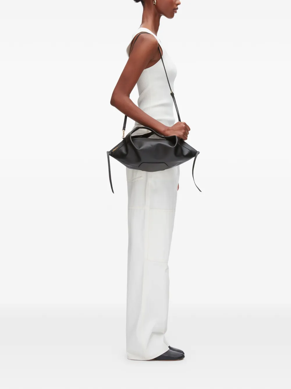 3.1 Phillip Lim Luna leren mini-shopper Zwart