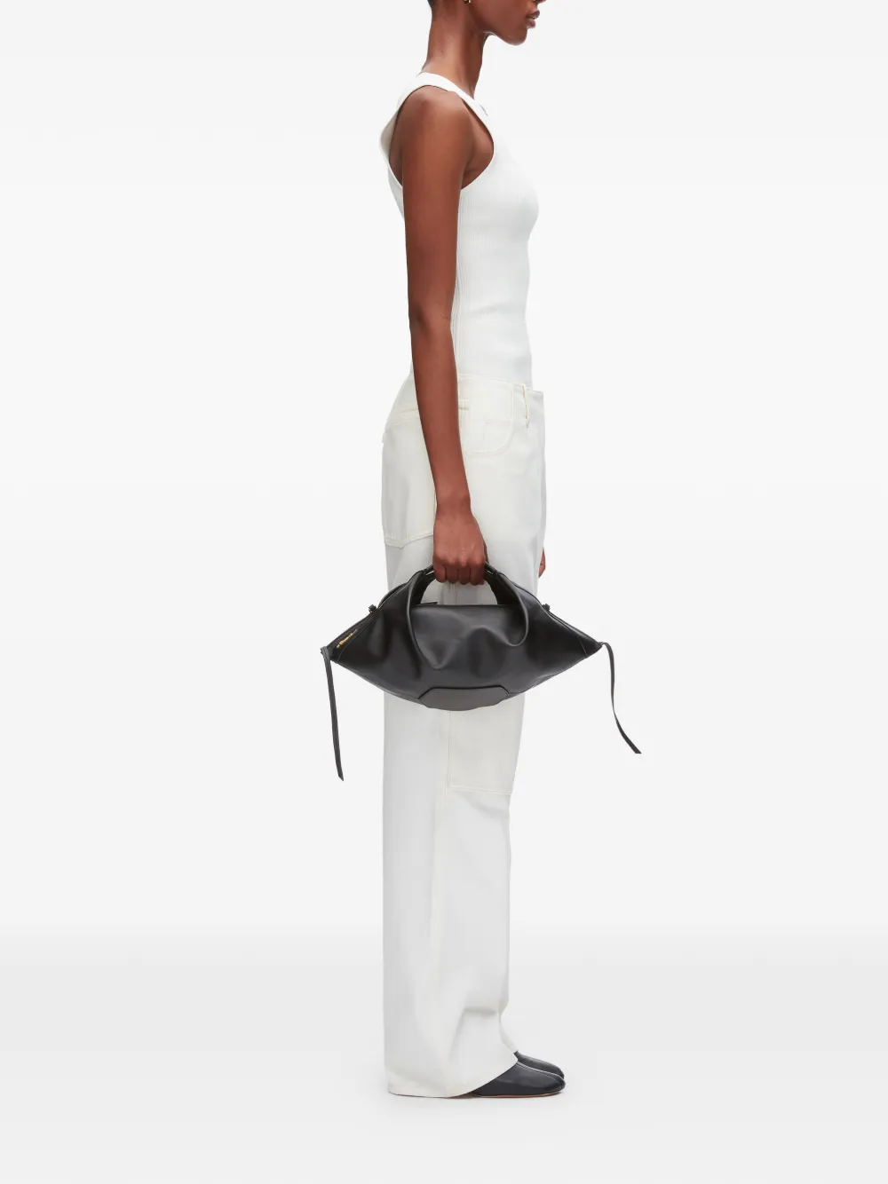 3.1 Phillip Lim Luna leren mini-shopper Zwart